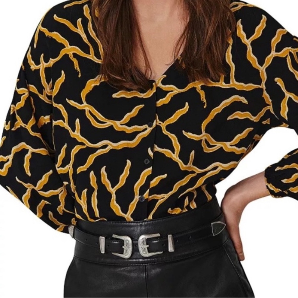 Ba&sh Clea Crepe Blouse Size XS